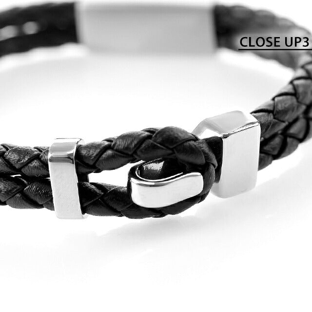 ディーゼル ブレスレット DIESEL レザー ステンレススチール メンズ DX1247040 ブラック シルバー アクセサリー 記念品 プレゼント ギフト DX1247040