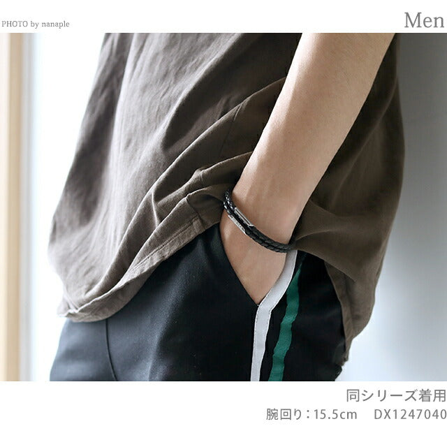 ディーゼル ブレスレット DIESEL レザー ステンレススチール メンズ DX1247040 ブラック シルバー アクセサリー 記念品 プレゼント ギフト DX1247040