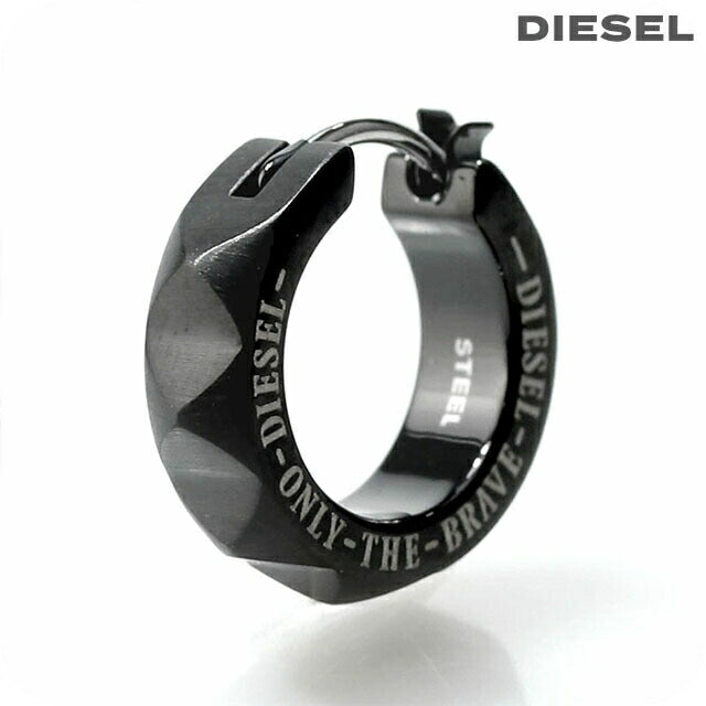 ディーゼル ピアス メンズ ブランド ステンレススチール フープ 片耳用 DX1273001 ブラック アクセサリー DX1273001