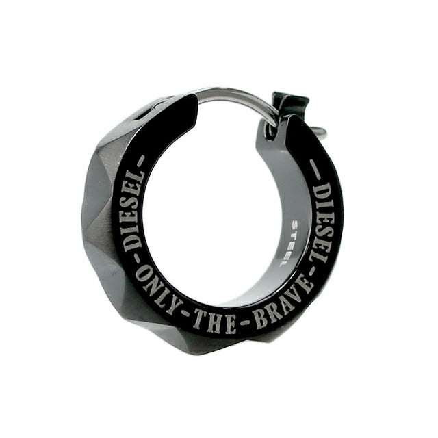 ディーゼル ピアス メンズ ブランド ステンレススチール フープ 片耳用 DX1273001 ブラック アクセサリー DX1273001