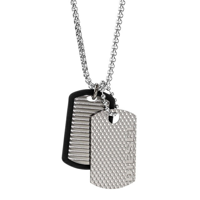 ディーゼル ネックレス メンズ レディース ブランド DIESEL ドッグタグ ダブルプレート ベネチアン カニカン DX1314040 アクセサリー DX1314040