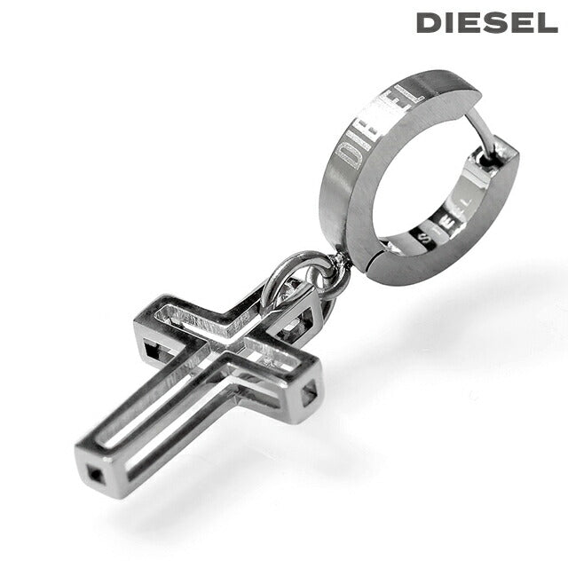 ディーゼル ピアス メンズ ブランド DIESEL フープ クロス 片耳用 DX1333040 シルバー アクセサリー DX1333040