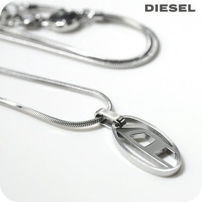 ディーゼル ネックレス メンズ レディース ブランド DIESEL ペンダント ロゴ シルバー アクセサリー DX1342040