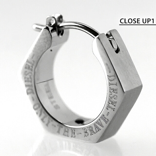 ディーゼル ピアス メンズ ブランド DIESEL フープ 片耳用 DX1345040 シルバー アクセサリー DX1345040