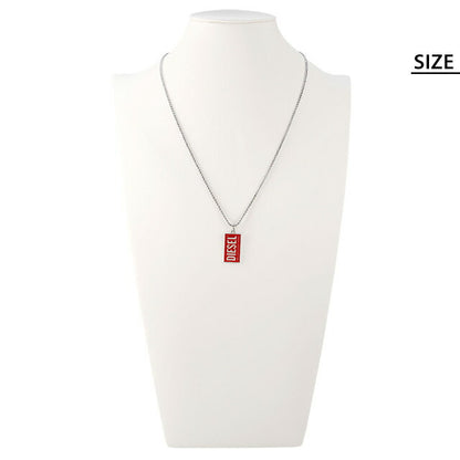 ディーゼル ネックレス DIESEL ペンダント ステンレススチール ドッグタグ メンズ レディース DX1368040 シルバー レッド アクセサリー 記念品 ギフト DX1368040