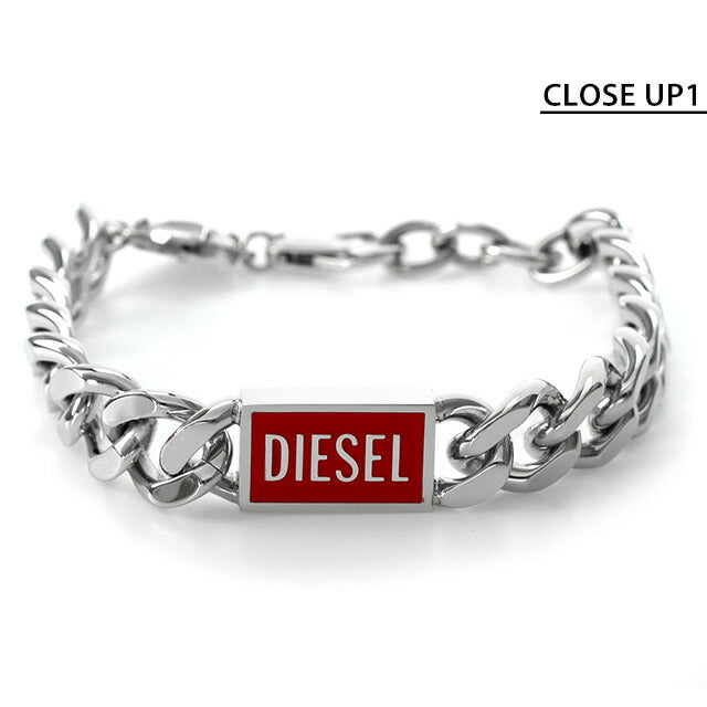 ディーゼル ブレスレット DIESEL ステンレススチール メンズ レディース DX1371040 シルバー レッド アクセサリー DX1371040