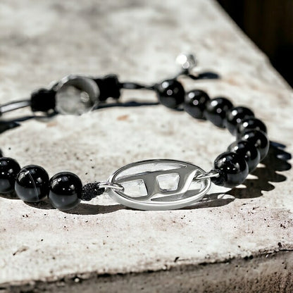 ディーゼル ブレスレット メンズ レディース ブランド セミプレシャス DX1434040 ブラック アクセサリー DX1434040