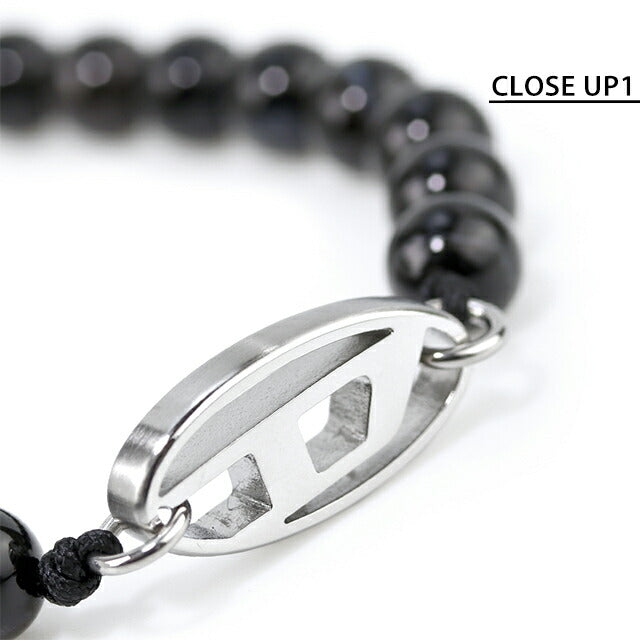 ディーゼル ブレスレット メンズ レディース ブランド セミプレシャス DX1434040 ブラック アクセサリー DX1434040