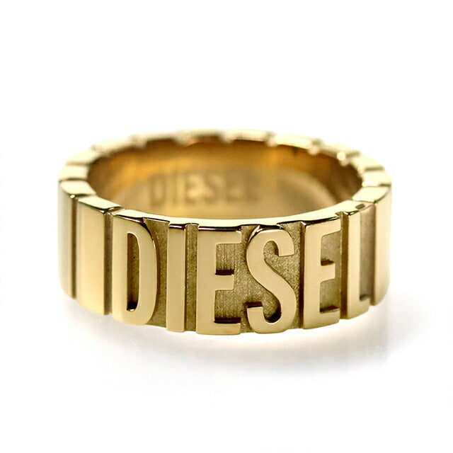 ディーゼル リング メンズ レディース ブランド DIESEL ロゴ ゴールド