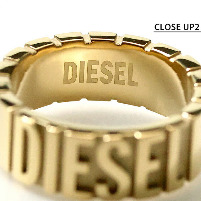 ディーゼル リング メンズ レディース ブランド DIESEL ロゴ ゴールド