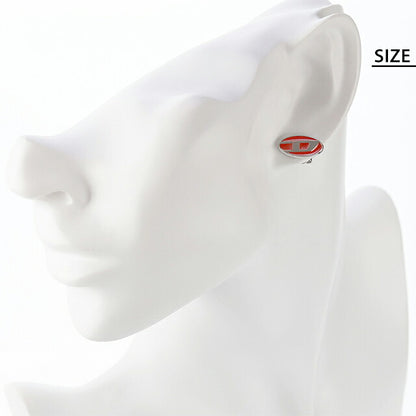 ディーゼル ピアス メンズ ブランド DIESEL ロゴ スタッド 片耳用 DX1443040 シルバー レッド アクセサリー DX1443040