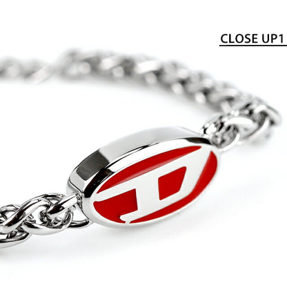 ディーゼル ブレスレット メンズ レディース ブランド ステンレススチール DX1445040 シルバー レッド アクセサリー DX1445040