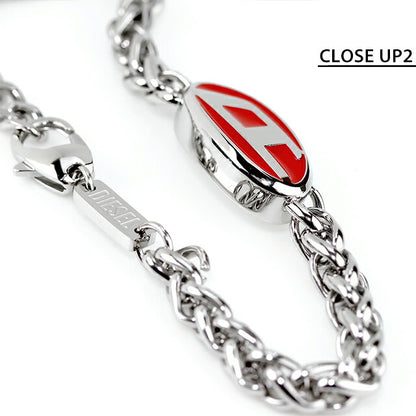 ディーゼル ブレスレット メンズ レディース ブランド ステンレススチール DX1445040 シルバー レッド アクセサリー DX1445040