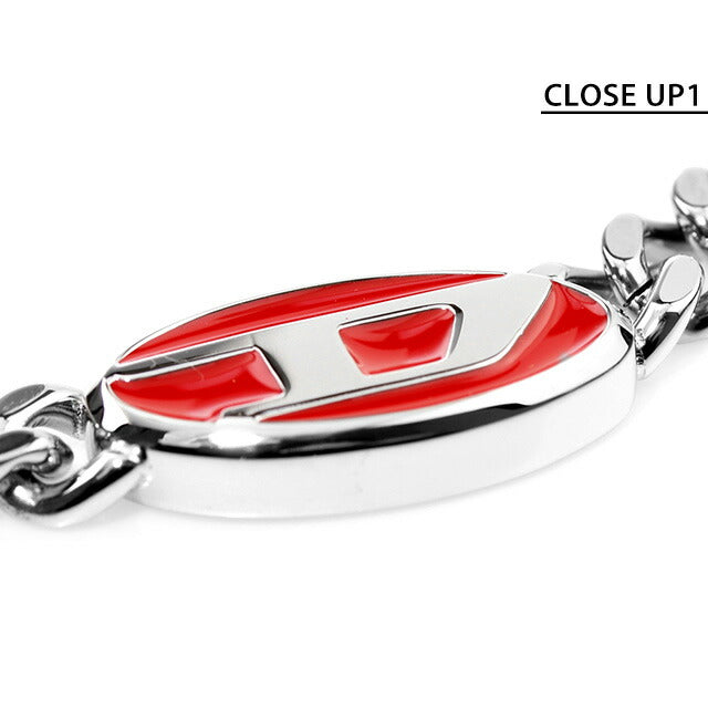 DIESEL シルバー 赤い装飾 ネックレス DX1446040 DIESEL ディーゼル ネックレス ペンダント DX1446040 (DIESEL