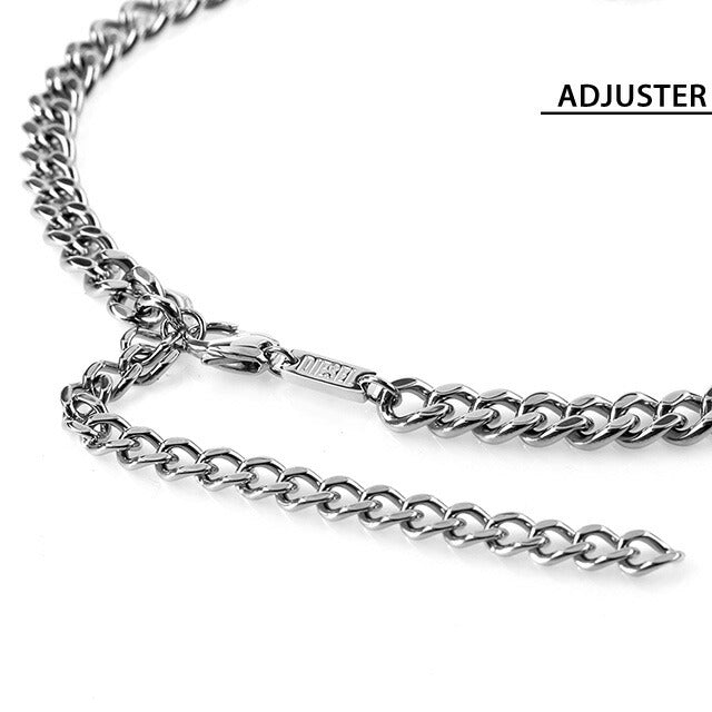 ディーゼル ネックレス メンズ レディース ブランド ステンレススチール DX1446040 シルバー レッド アクセサリー DX1446040