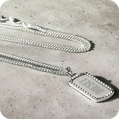 ディーゼル ネックレス メンズ レディース ブランド ステンレススチール ドッグタグ DX1455040 シルバー アクセサリー DX1455040