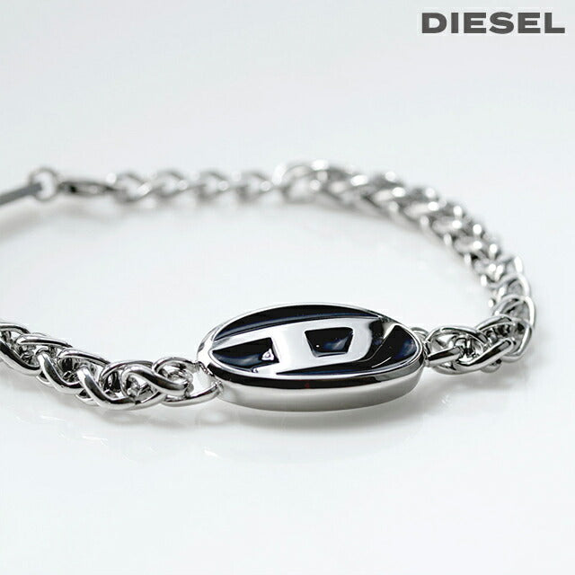 ディーゼル ブレスレット メンズ レディース ブランド チェーン ステンレススチール DX1469040 シルバー ブラック アクセサリー DX1469040