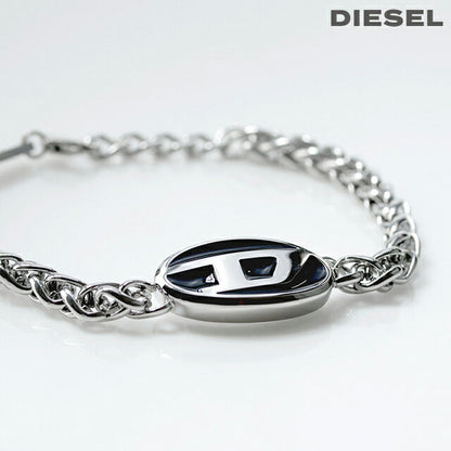 ディーゼル ブレスレット メンズ レディース ブランド チェーン ステンレススチール DX1469040 シルバー ブラック アクセサリー DX1469040