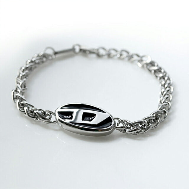 ディーゼル ブレスレット メンズ レディース ブランド チェーン ステンレススチール DX1469040 シルバー ブラック アクセサリー DX1469040
