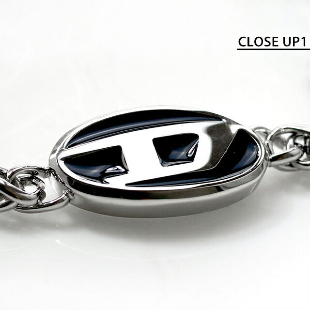 ディーゼル ブレスレット メンズ レディース ブランド チェーン ステンレススチール DX1469040 シルバー ブラック アクセサリー DX1469040