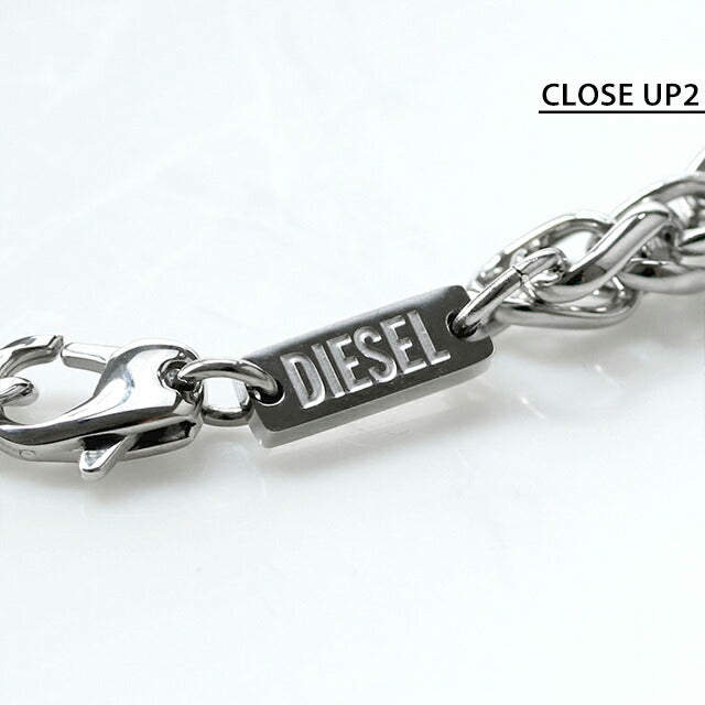 ディーゼル ブレスレット メンズ レディース ブランド チェーン ステンレススチール DX1469040 シルバー ブラック アクセサリー DX1469040