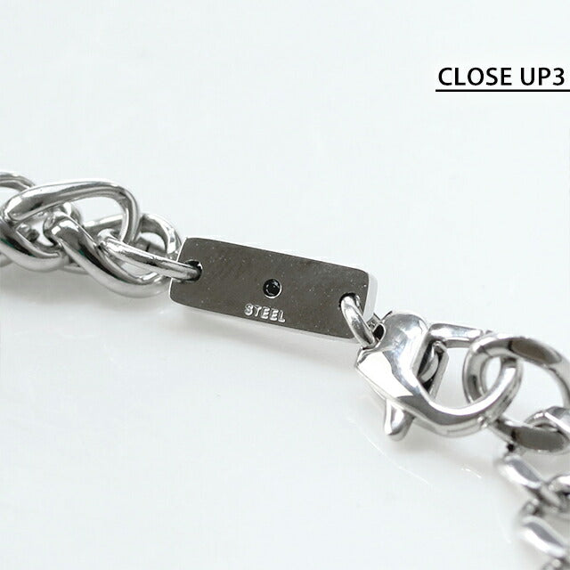 ディーゼル ブレスレット メンズ レディース ブランド チェーン ステンレススチール DX1469040 シルバー ブラック アクセサリー DX1469040