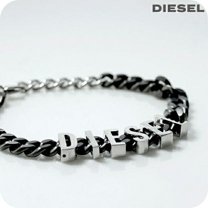 ディーゼル ブレスレット メンズ レディース ブランド チェーン ステンレススチール DX1486060 ブラック シルバー アクセサリー DX1486060