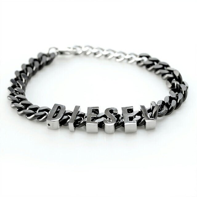 ディーゼル ブレスレット メンズ レディース ブランド チェーン ステンレススチール DX1486060 ブラック シルバー アクセサリー DX1486060