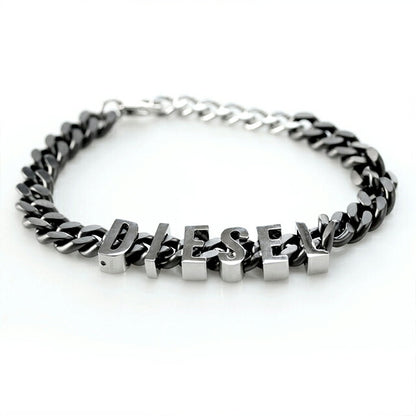 ディーゼル ブレスレット メンズ レディース ブランド チェーン ステンレススチール DX1486060 ブラック シルバー アクセサリー DX1486060
