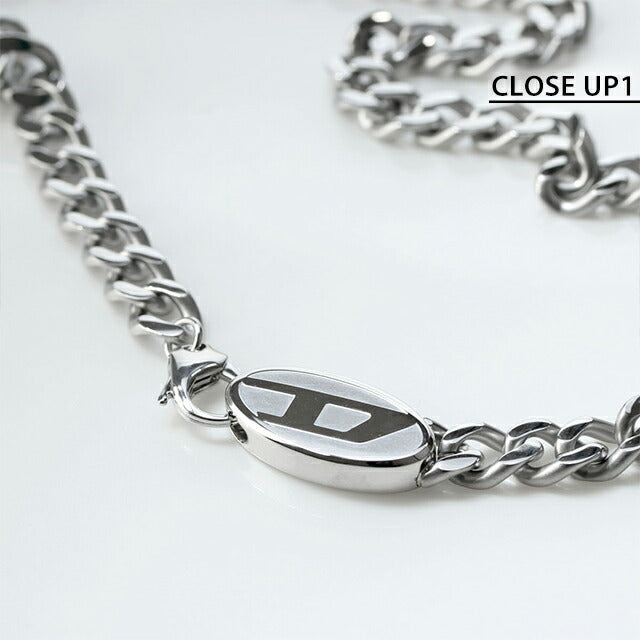 美品 ディーゼル ネックレス ロゴ チェーン 喜平 シルバー ゴツめ 箱付き ディーゼル DIESEL ネックレス ペンダント アクセサリー