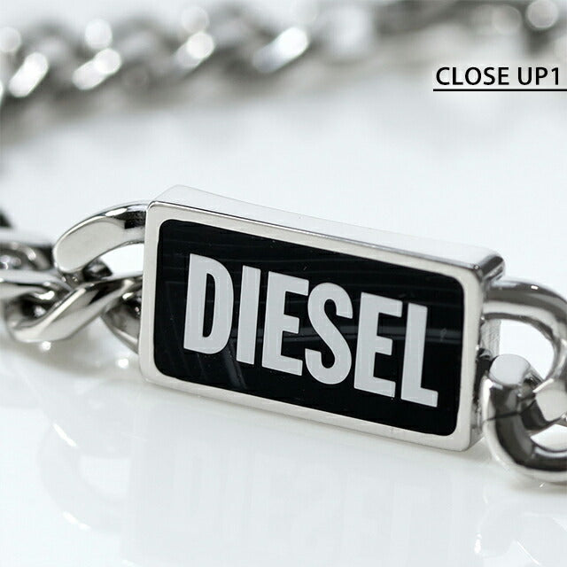 ディーゼル ブレスレット メンズ レディース ブランド チェーン ステンレススチール DX1513040 シルバー ブラック アクセサリー DX1513040