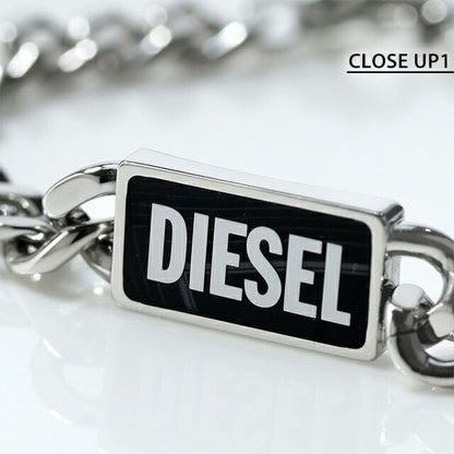 ディーゼル ブレスレット メンズ レディース ブランド チェーン ステンレススチール DX1513040 シルバー ブラック アクセサリー DX1513040