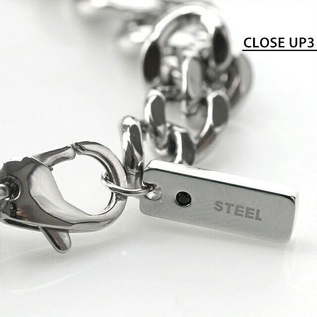 ディーゼル ブレスレット メンズ レディース ブランド チェーン ステンレススチール DX1513040 シルバー ブラック アクセサリー DX1513040