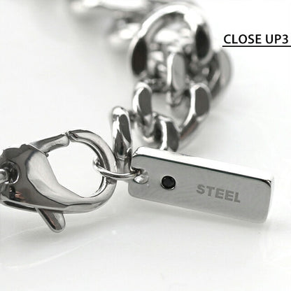 ディーゼル ブレスレット メンズ レディース ブランド チェーン ステンレススチール DX1513040 シルバー ブラック アクセサリー DX1513040