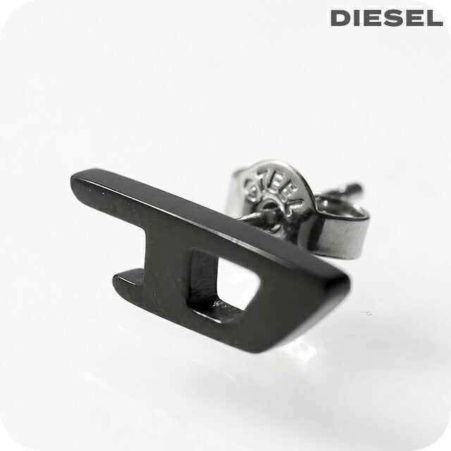 ディーゼル ピアス メンズ ブランド DIESEL ロゴ スタッド 片耳用 DX1539001 ブラック アクセサリー DX1539001