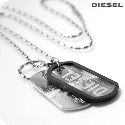 ディーゼル ネックレス メンズ ブランド DIESEL ペンダント ドッグタグ DX1553040 ブラック アクセサリー DX1553040