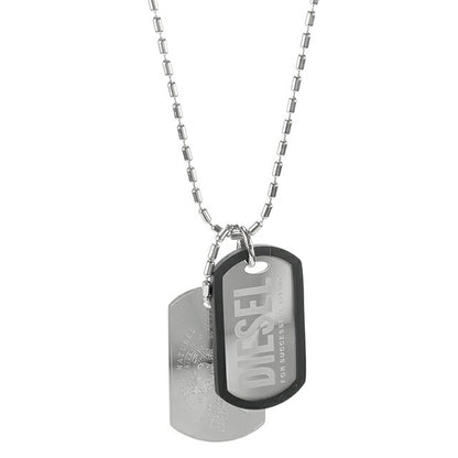 ディーゼル ネックレス メンズ ブランド DIESEL ペンダント ドッグタグ DX1553040 ブラック アクセサリー DX1553040