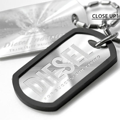 ディーゼル ネックレス メンズ ブランド DIESEL ペンダント ドッグタグ DX1553040 ブラック アクセサリー DX1553040