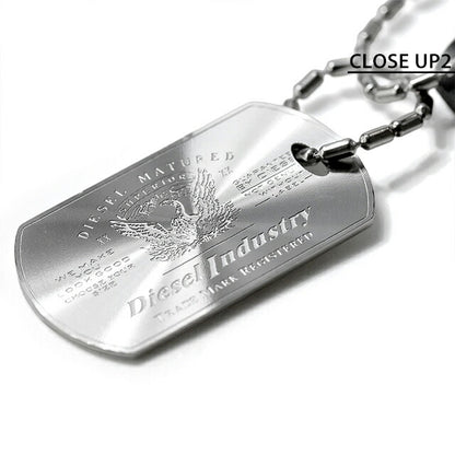 ディーゼル ネックレス メンズ ブランド DIESEL ペンダント ドッグタグ DX1553040 ブラック アクセサリー DX1553040