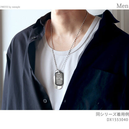 ディーゼル ネックレス メンズ ブランド DIESEL ペンダント ドッグタグ DX1553040 ブラック アクセサリー DX1553040
