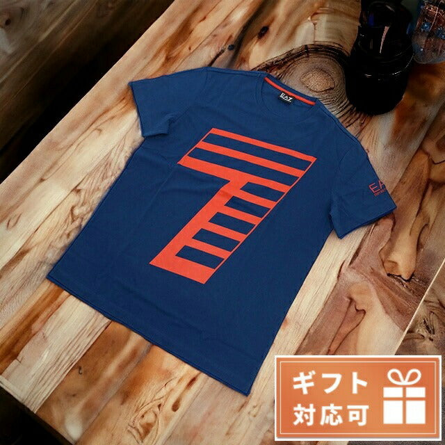 イーエーセブン Tシャツ メンズ コットン100% トルコ 6HPT33 BLUE OPAL ブルー系 ファッション EA76HPT33A021