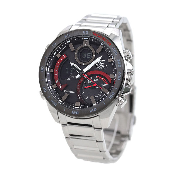 カシオ エディフィス 海外モデル ソーラー ECB-900 メンズ アナデジ ECB-900DB-1ADR CASIO EDIFICE 腕時計 Bluetooth ブラック レッド ECB-900DB-1ADR