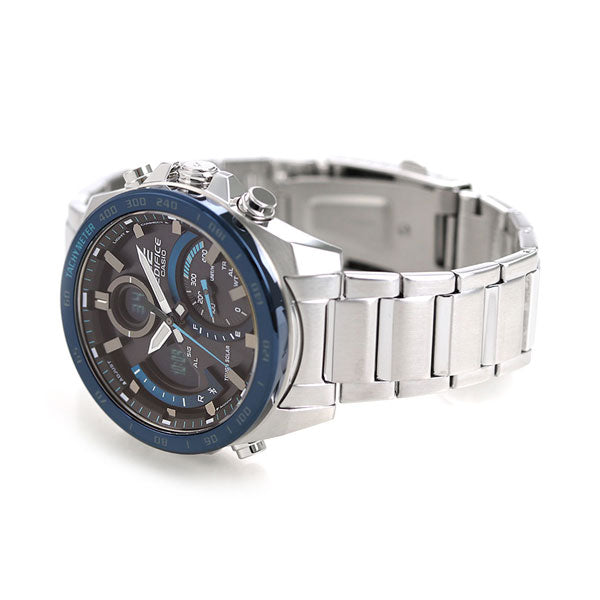 カシオ エディフィス 海外モデル ソーラー ECB-900 メンズ アナデジ ECB-900DB-1BDR CASIO EDIFICE 腕時計 Bluetooth ブラック ブルー ECB-900DB-1BDR