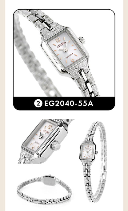 Citizen Key Eco Drive观看品牌女性太阳能公民KII模拟白银从型号EG2043-57A中选择