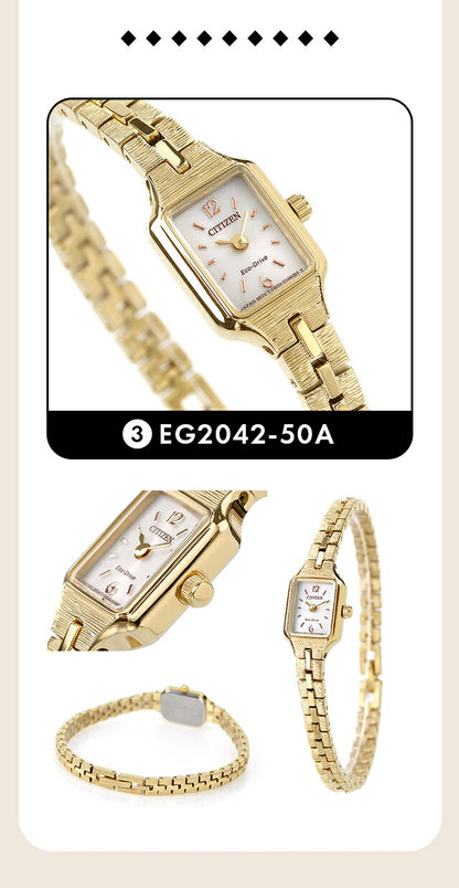 Citizen Key Eco Drive观看品牌女性太阳能公民KII模拟白银从型号EG2043-57A中选择
