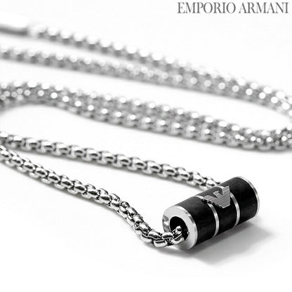 エンポリオ アルマーニ ネックレス EMPORIO ARMANI ペンダント メンズ EGS2919040 ブラック シルバー アクセサリー EGS2919040