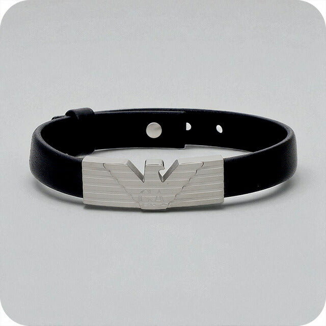 エンポリオ・アルマーニ ブレスレット メンズ ブランド EMPORIO ARMANI EGS3075040 ブラック/シルバー EGS3075040