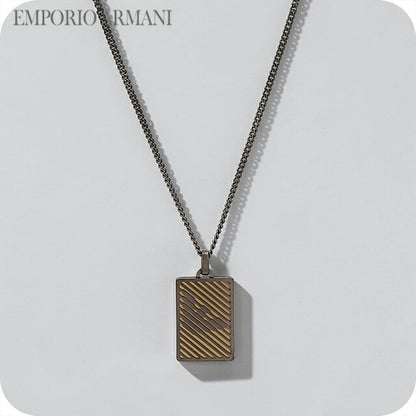 エンポリオ・アルマーニ ネックレス メンズ レディース ブランド EMPORIO ARMANI China EGS3239060 ガンメタ アクセサリー ジュエリー ブランド 高級 おしゃれ プレゼント 実用的 ペア