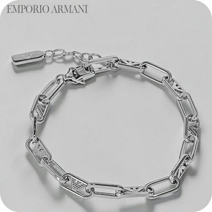 エンポリオ・アルマーニ ブレスレット メンズ レディース ブランド EMPORIO ARMANI China EGS3249040 シルバー アクセサリー 腕輪 ジュエリー ブランド 高級 おしゃれ プレゼント 実用的 ペア