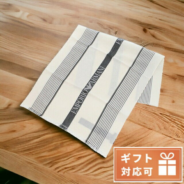 エンポリオ・アルマーニ マフラー メンズ コットン100% イタリア 625055 WHITE ホワイト系 小物 EMA625055011